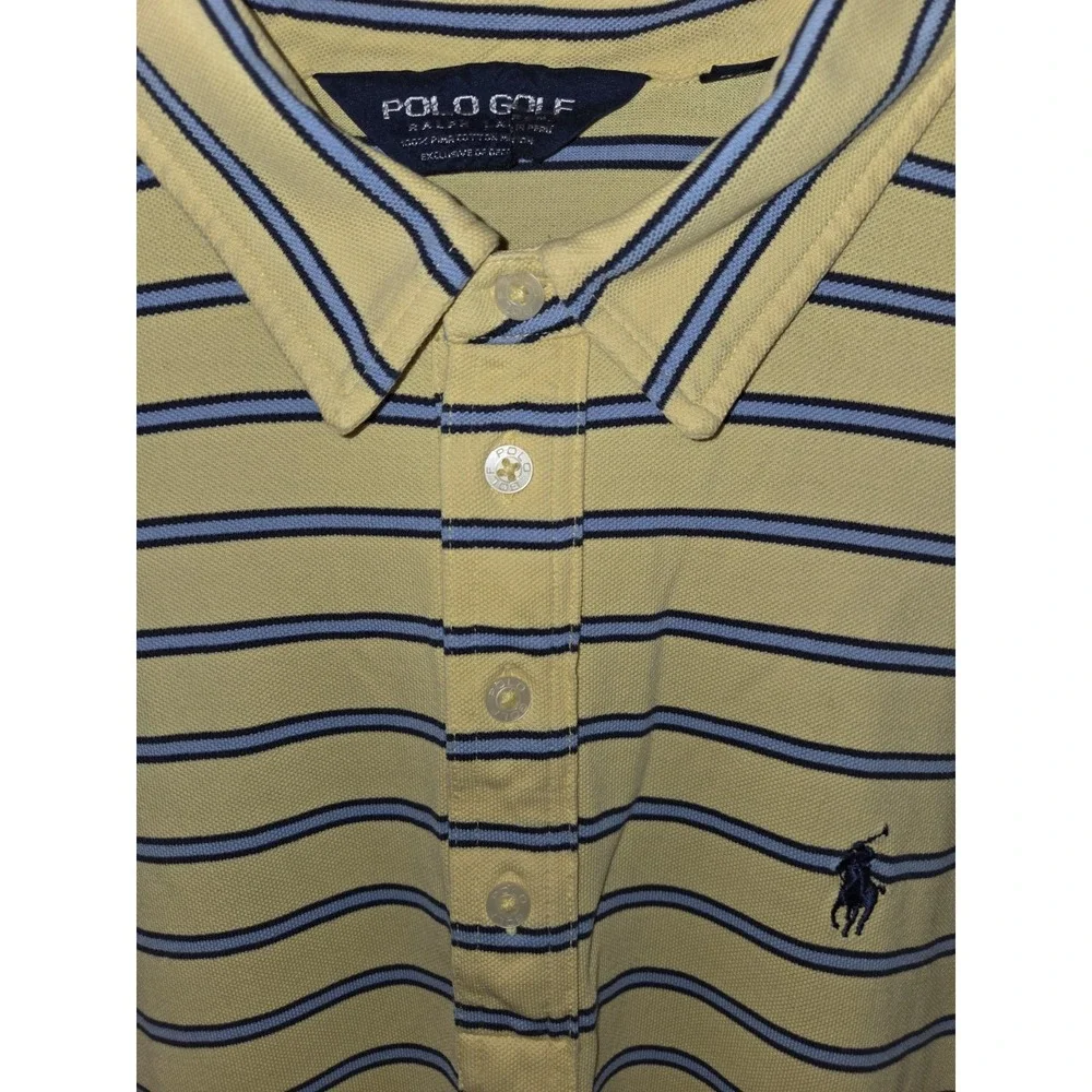 Ralph Lauren Shirt Mens XLarge‎ POLO GOLF wigwam golf Embroidered Sleeve Striped
